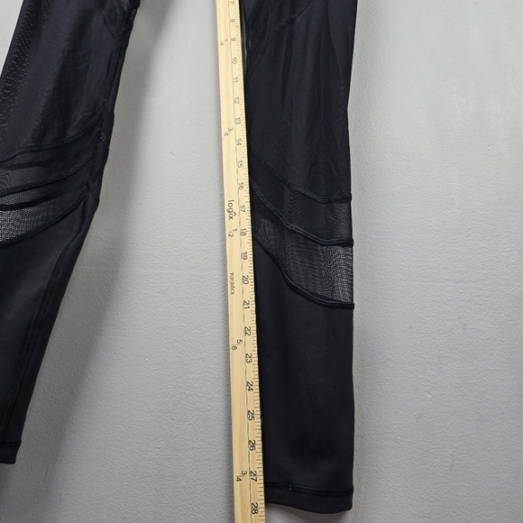 LULULEMON Athletic Leggings 28" Sheer Detailing Black Womens Size 6 Workout Yoga - Picture 8 of 8